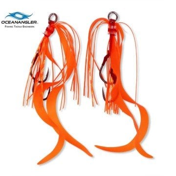 Ocean Angler Slider Twin Hook Pack Curly Orange Gold