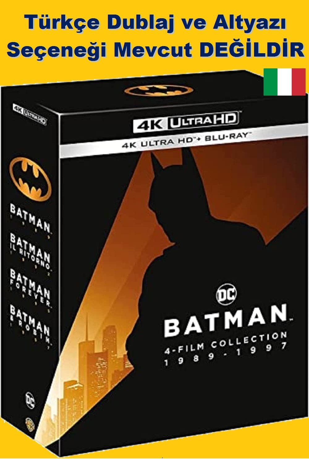 Batman 4 Film Collection 1989 - 1997 Boxset  4K Ultra HD + Blu-Ray 8 Disk