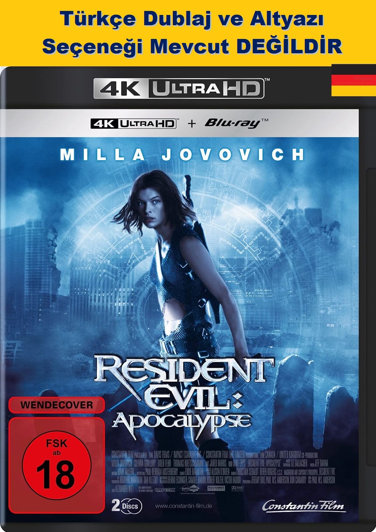 Resident Evil Apocalypse - Ölümcül Deney Kıyamet  4K Ultra HD+Blu-Ray 2 Disk