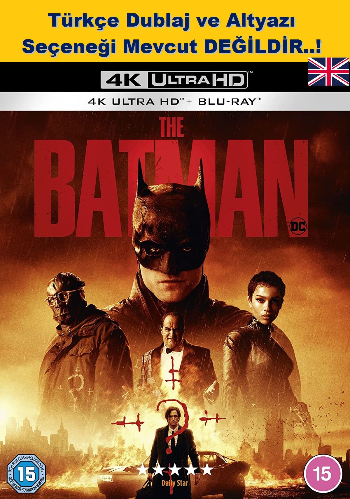 The Batman 2022 4K Ultra HD + Blu-Ray Karton Kılıflı 2 Diskli