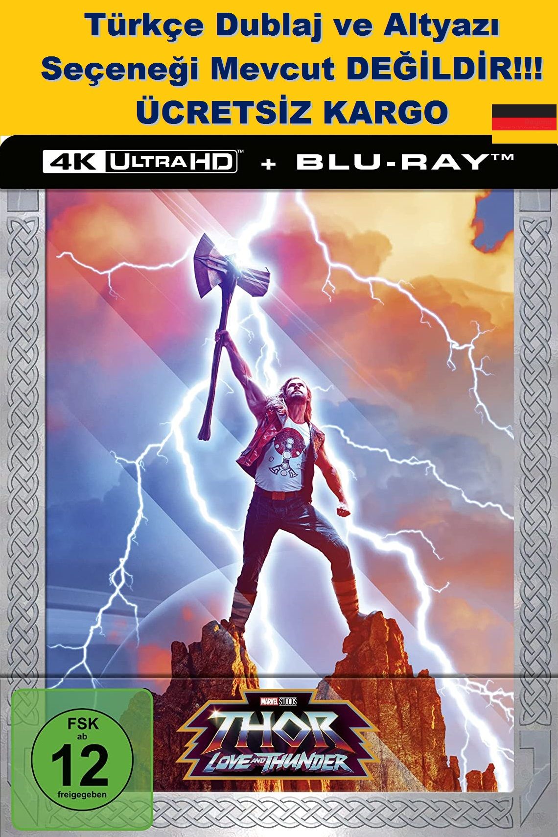 Thor Love And Thunder - Thor Aşk ve Gök Gürültüsü 4K Ultra HD+Blu-Ray Steelbook 2 Diskli