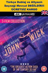 John Wick 1-3 Collection 4K Ultra HD+Blu-Ray 3 Disk Karton Kılıflı