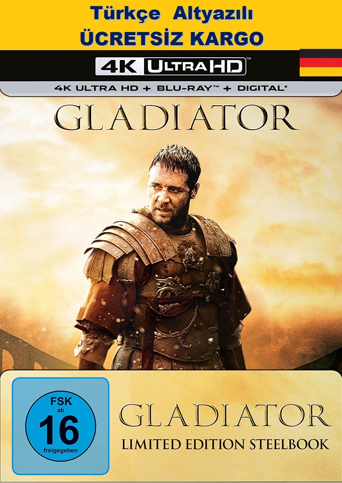 Gladiator Gladyatör 4K Ultra HD+Blu-Ray Stelelbook