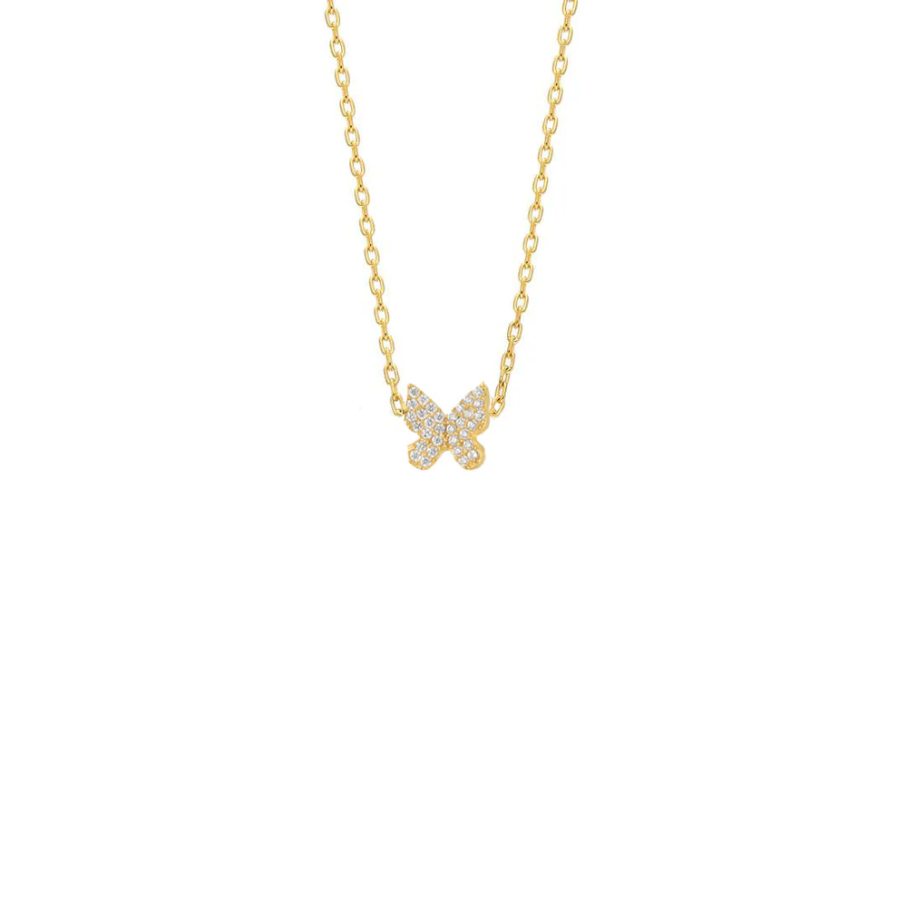 Minimal Kelebek Kolye 718034 Gold