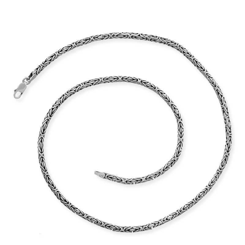 Gümüş Kral Zincir - 8 mm Yuvarlak 55 cm