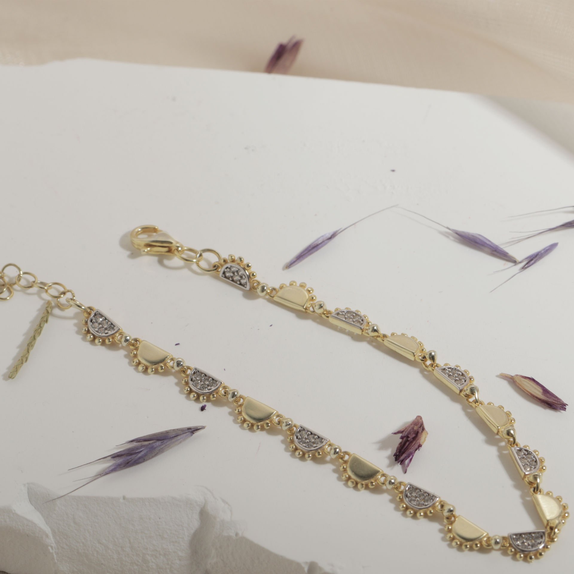 Zirkon Taşlı Minimal Bileklik 718555 Gold