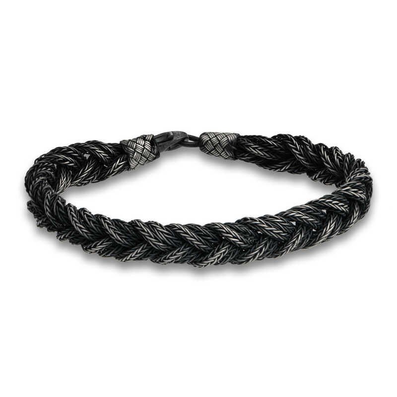 Gümüş Kazaziye Örgü Bileklik 22 cm