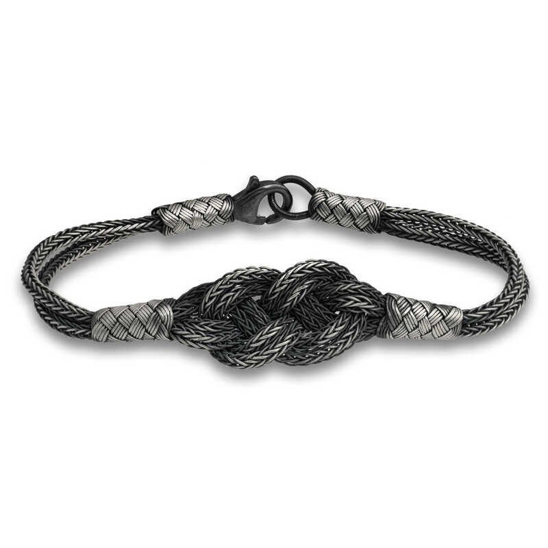 Gümüş Kazaziye Örgü Bileklik 19 cm