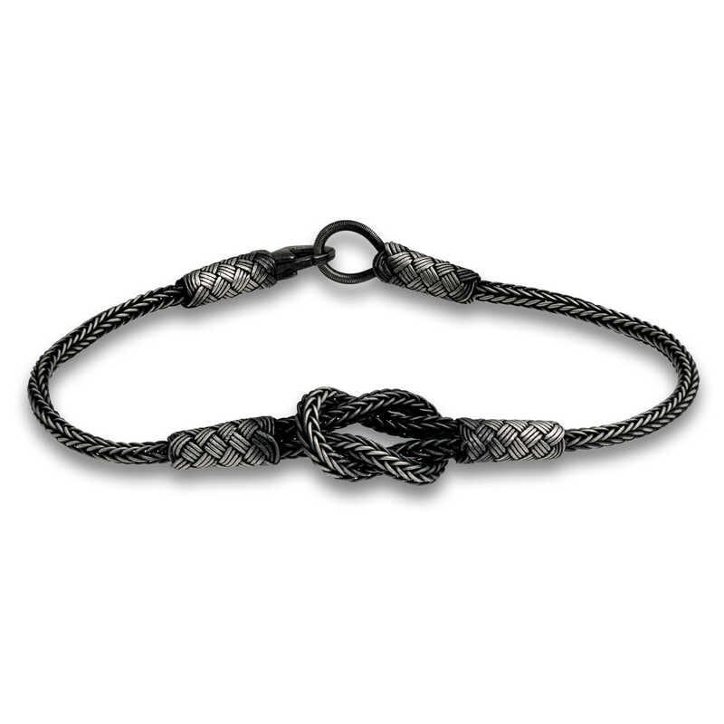 Gümüş Kazaziye Düğüm Bileklik 19 cm