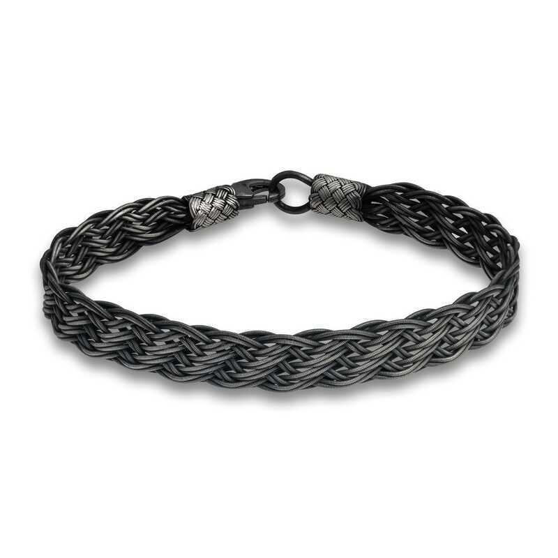 Gümüş Kazaziye Örgü Bileklik 21 cm
