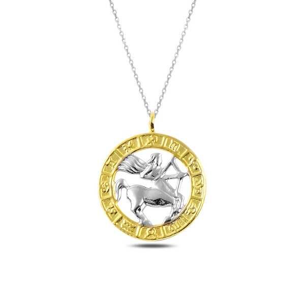 Gümüş Gold Yay Burcu Kolye