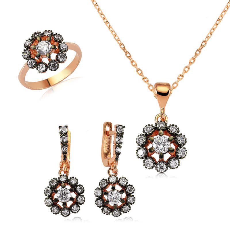 Gümüş Elmas Model Çiçek Bayan Set 16