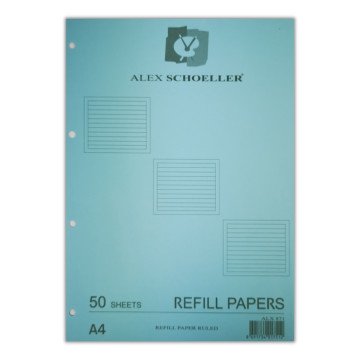 Alex Schoeller Kolej Yedek Renkli A4 Çizgili 50 Sayfa Mavi ALX 871