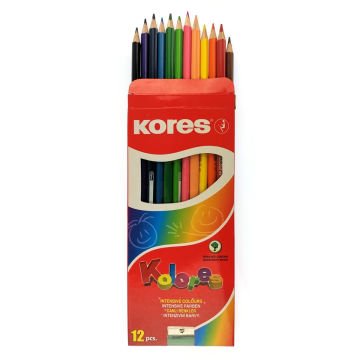 Kores Canlı Renkler Kuru Boya Kalem Seti 12 Renk
