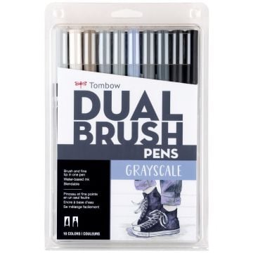 Tombow Dual Brush Pen Kalemi Seti Grayscale Renkler 56171 10 Renk