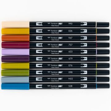 Tombow Dual Brush Pen Kalemi Seti Muted Renkler 56186 10 Renk