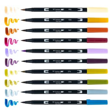 Tombow Dual Brush Pen Kalemi Seti Muted Renkler 56186 10 Renk