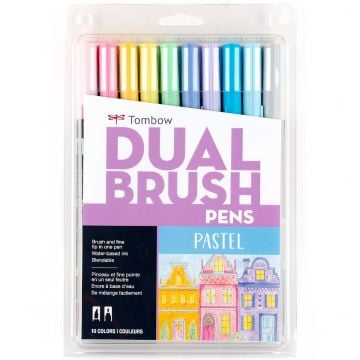 Tombow Dual Brush Pen Kalemi Seti Pastel Renkler 56187 10 Renk