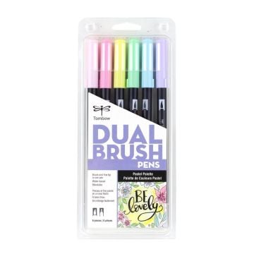 Tombow Dual Brush Pen Kalemi Seti Pastel Renkler 56213 6 Renk