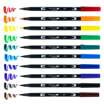 Tombow Dual Brush Pen Kalemi Seti Primary Renkler 56167 10 Renk