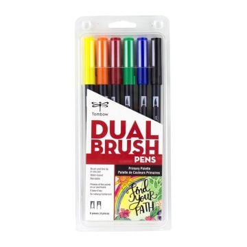 Tombow Dual Brush Pen Kalemi Seti Primary Renkler 56214 6 Renk