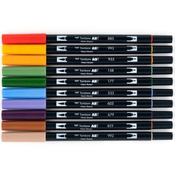 Tombow Dual Brush Pen Kalemi Seti Secondary Renkler 56168 10 Renk