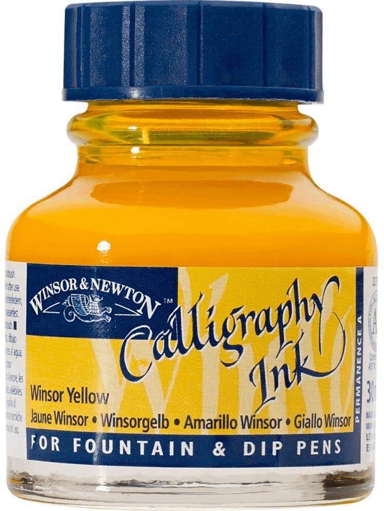 Winsor Newton Calligraphy Ink Kaligrafi Mürekkebi 30ml Winsor Yellow