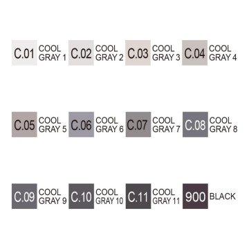 Zig Kurecolor KC3000/12B8 Twin WS Marker Kalem 12li Cool Grey Colors