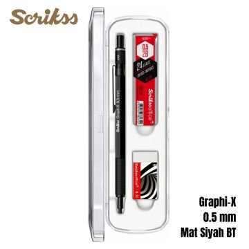 Scrikss Versatil Kalem Graph-X 0.5mm Mat Siyah 3lü Set