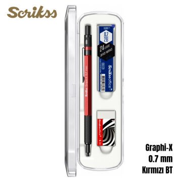 Scrikss Versatil Kalem Graph-X 0.7mm Kırmızı 3lü Set