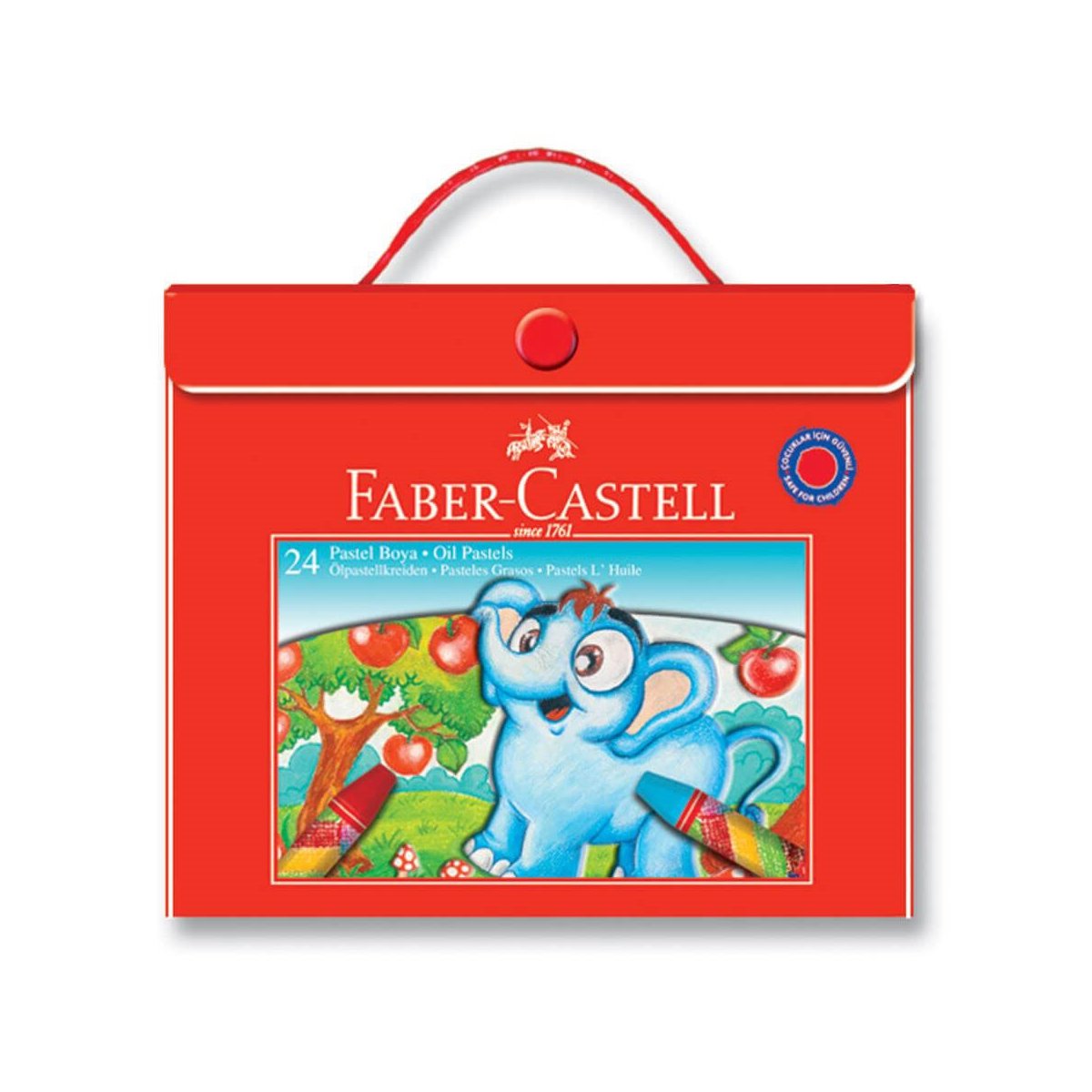 Faber Castell Plastik Çantalı Tutuculu Pastel Boya 24 Renk