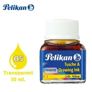 Pelikan 523 Drawing Ink Çini Çizim Mürekkebi 10ml Transparent No 05 Yellow