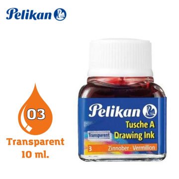 Pelikan 523 Drawing Ink Çini Çizim Mürekkebi 10ml Transparent No 03 Vermilion