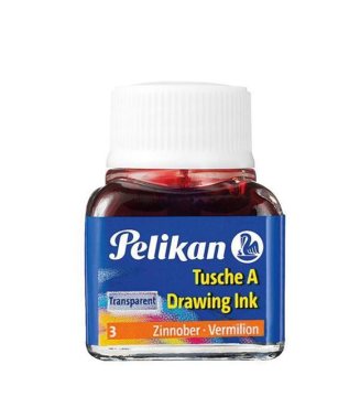 Pelikan 523 Drawing Ink Çini Çizim Mürekkebi 10ml Transparent No 03 Vermilion