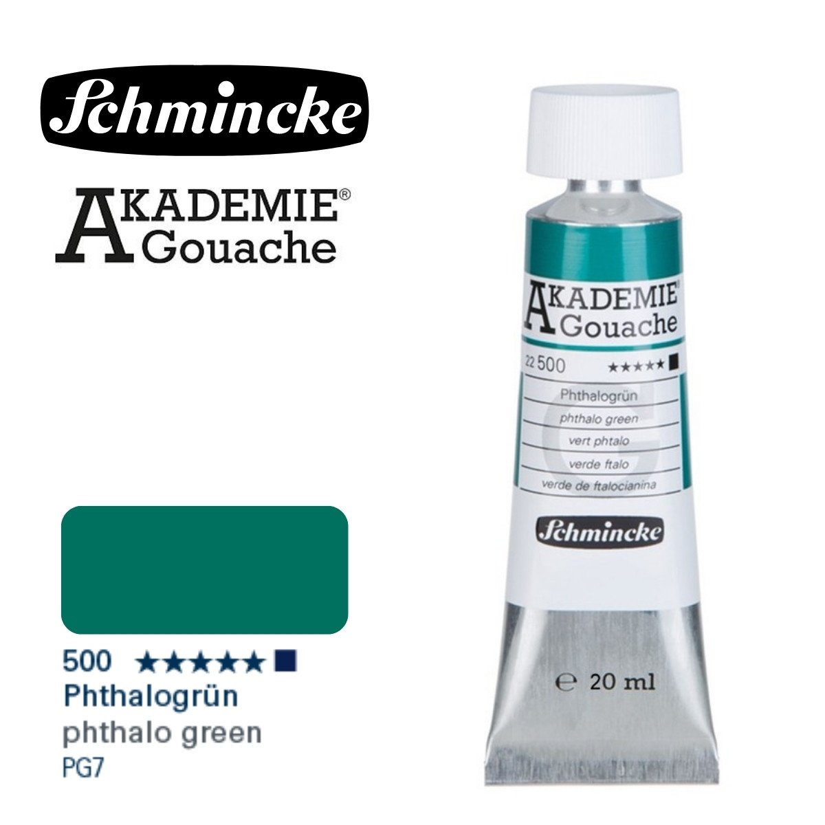 Schmincke Akademie Guaj Boya 20ml 500 Phthalo Green
