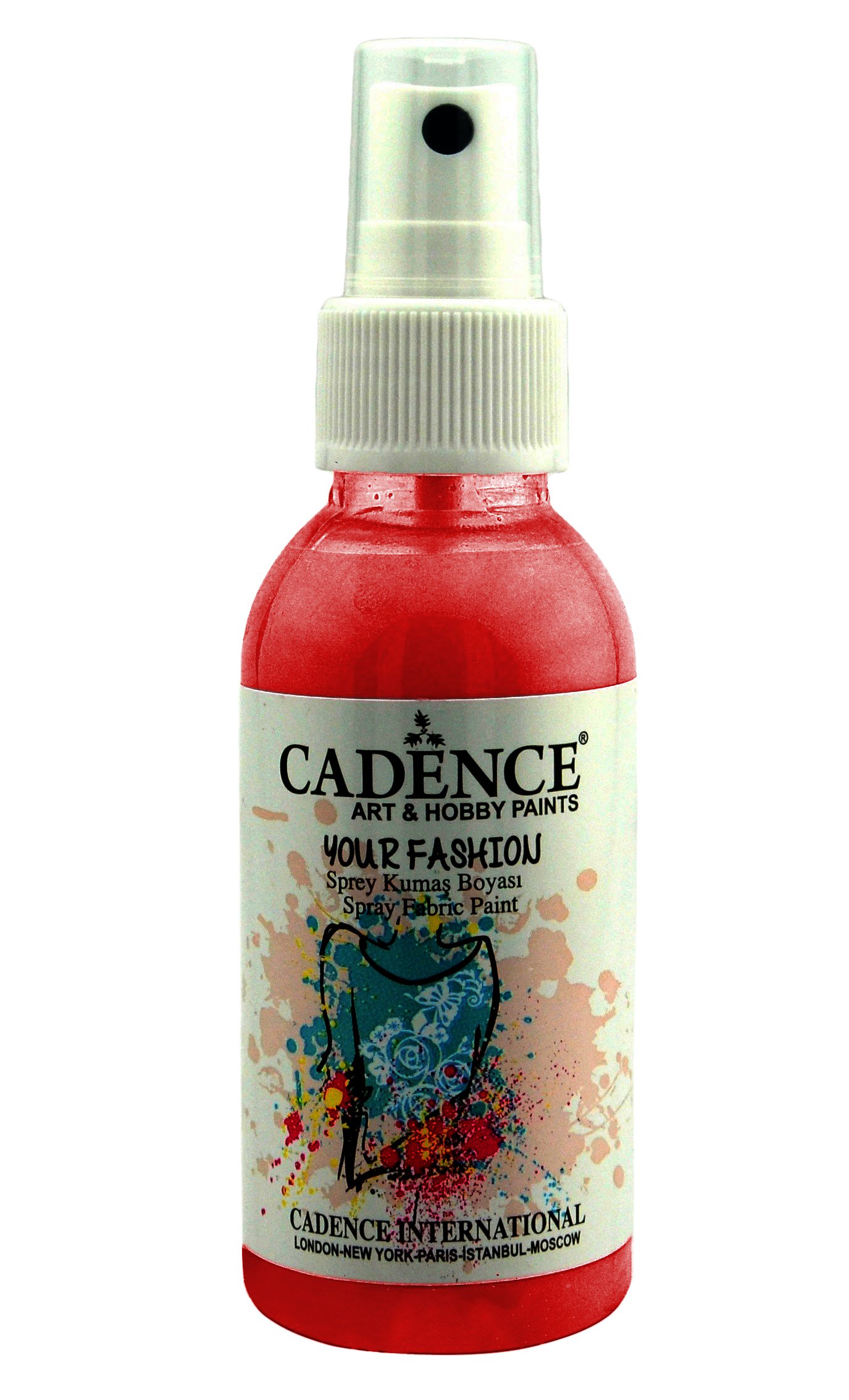 Cadence Your Fashion Sprey Kumaş Boyası 100ml 1107 Scarlet