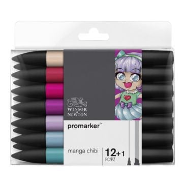 Winsor Newton Promarker 12+1 Set Manga Chibi