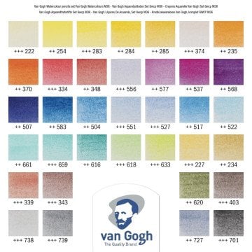 Van Gogh Aquarell Sulu Kuru Boya Kalem Seti Metal Kutu 36lı