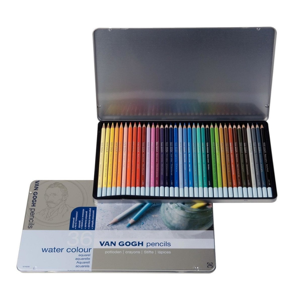 Van Gogh Aquarell Sulu Kuru Boya Kalem Seti Metal Kutu 36lı