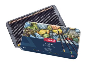 Derwent Studio Pencils Kuruboya Kalemi 36lı Teneke Kutu