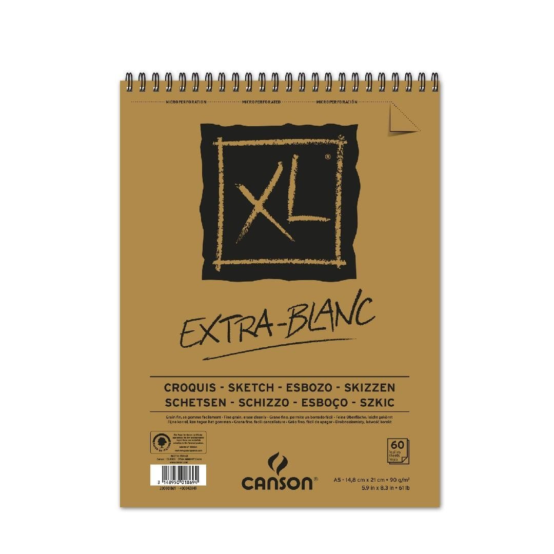 Canson Extra-Blanc Eskiz Çizim Defteri (A5) 90gr 60 Yaprak
