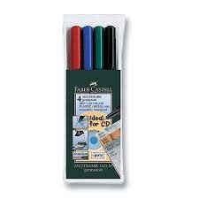 Faber Castell Permanent Asetat Cd Kalemi M 4lü Set