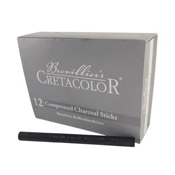 Cretacolor Sıkıştırılmış Kömür Füzen Çubuk Yuvarlak 8x94mm Extra Soft 494XS