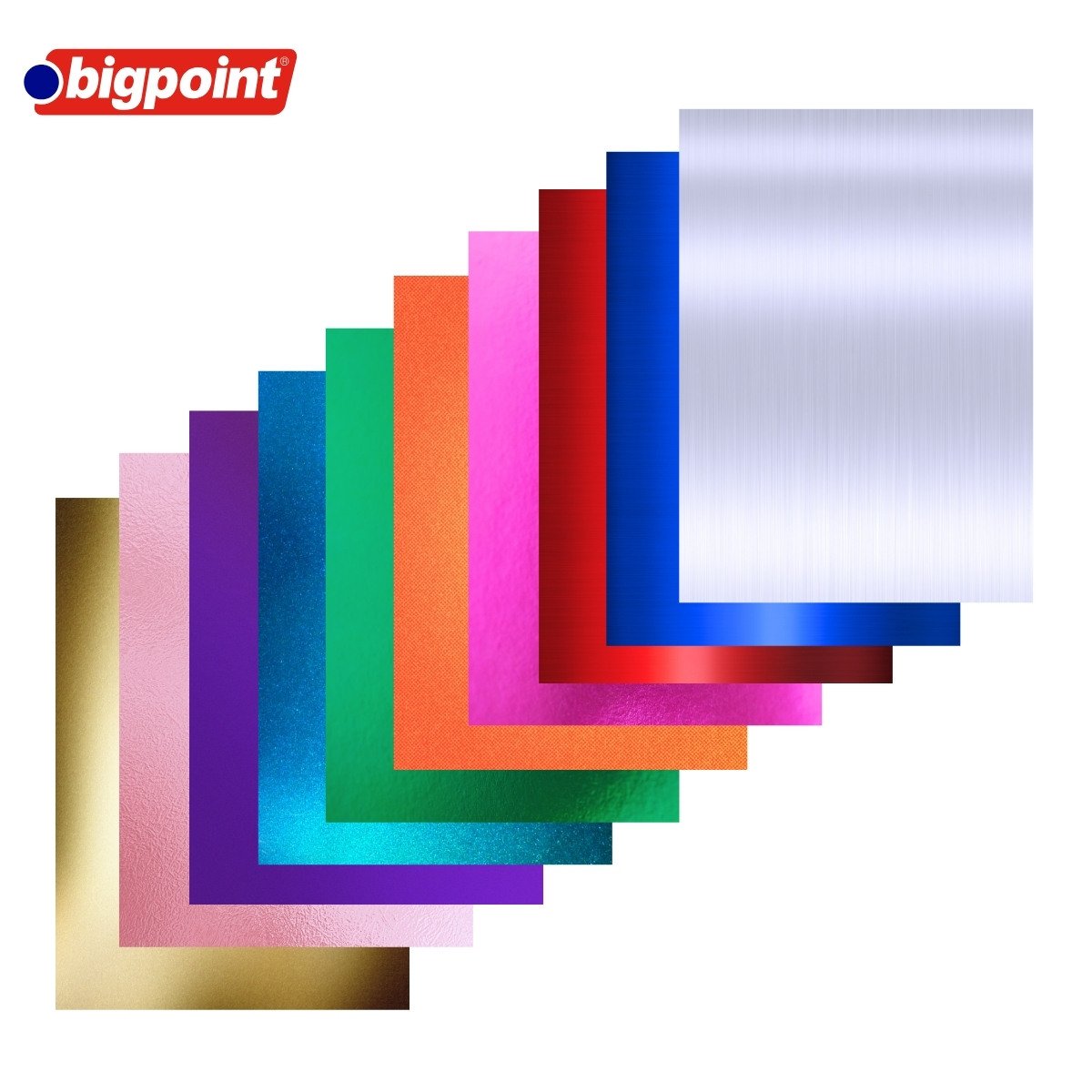 Bigpoint Metalik Renkli Karton 50x70cm Karışık 10'lu Poşet