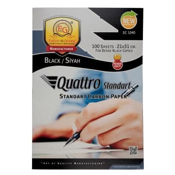 Factory&Genuine Quattro Karbon Kağıdı 21x31cm 100lü Standart Siyah