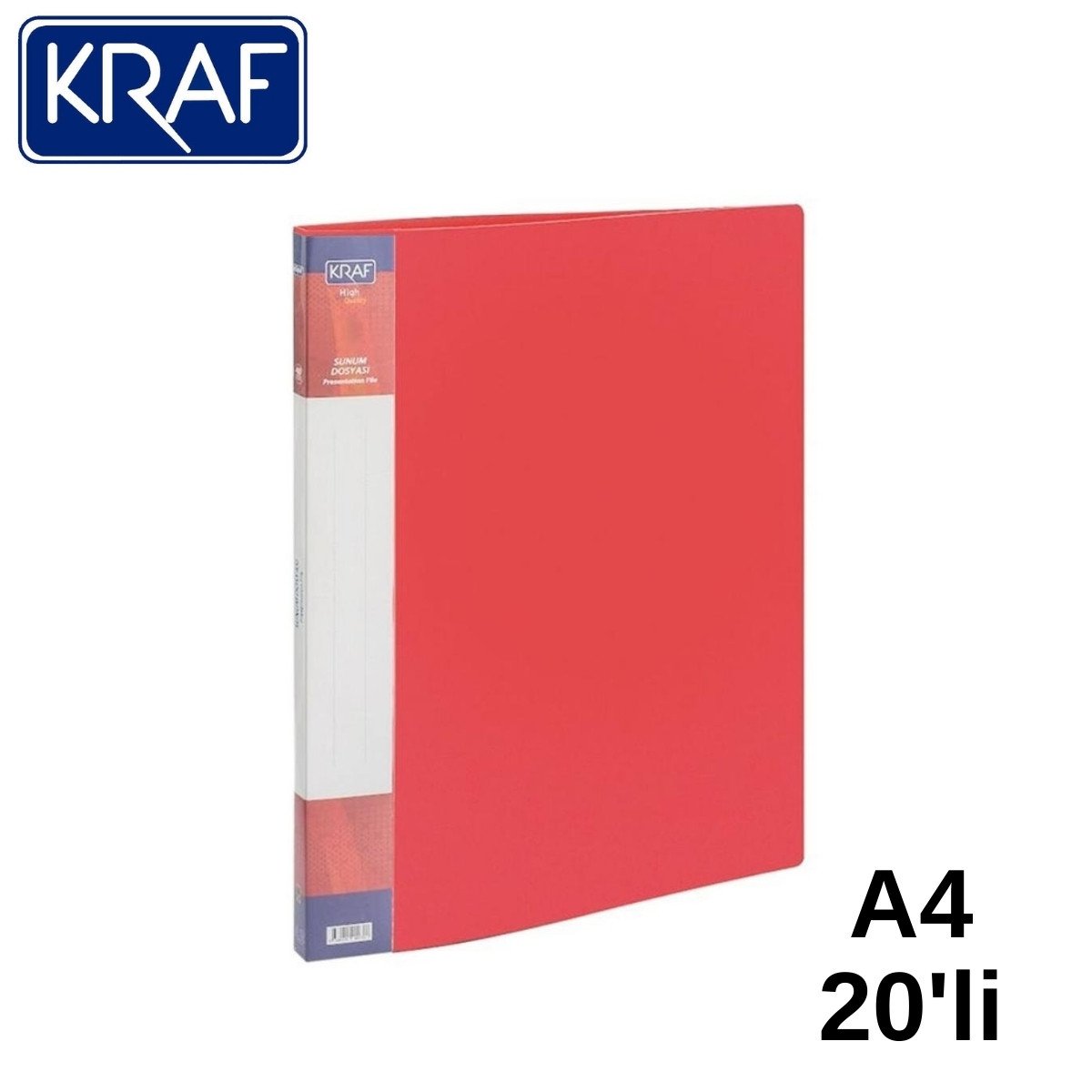 Kraf Sunum Dosyası A4 20li Kırmızı