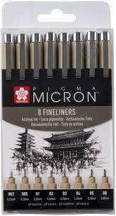 Sakura Pigma Micron Teknik ve İllüstrasyon Çizim Kalem Seti Siyah Edition 8li