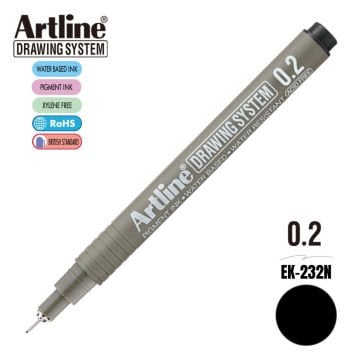 Artline Drawing System Teknik Çizim Kalemi 0.2 Siyah