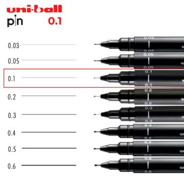 Uni Pin 200 Teknik Çizim Kalemi Siyah 0.1mm