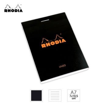 Rhodia Bloknot A7 Siyah 80gr Çizgili 80yp